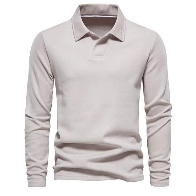 Men's Long Sleeve Polo Shirt – Stylish Cotton Casual Top