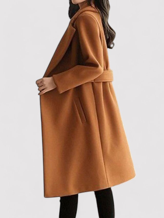 Wool Winter Coat Women – Stylish Warm Outerwear with Narrow Belt