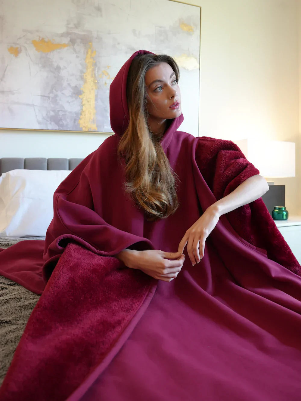 Cozy Hoodie Blanket – Soft Fleece Wearable Throw for Comfort