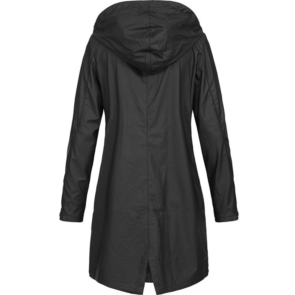 Waterproof Raincoat Women – Long Stylish Rain Jacket for Outdoor Use