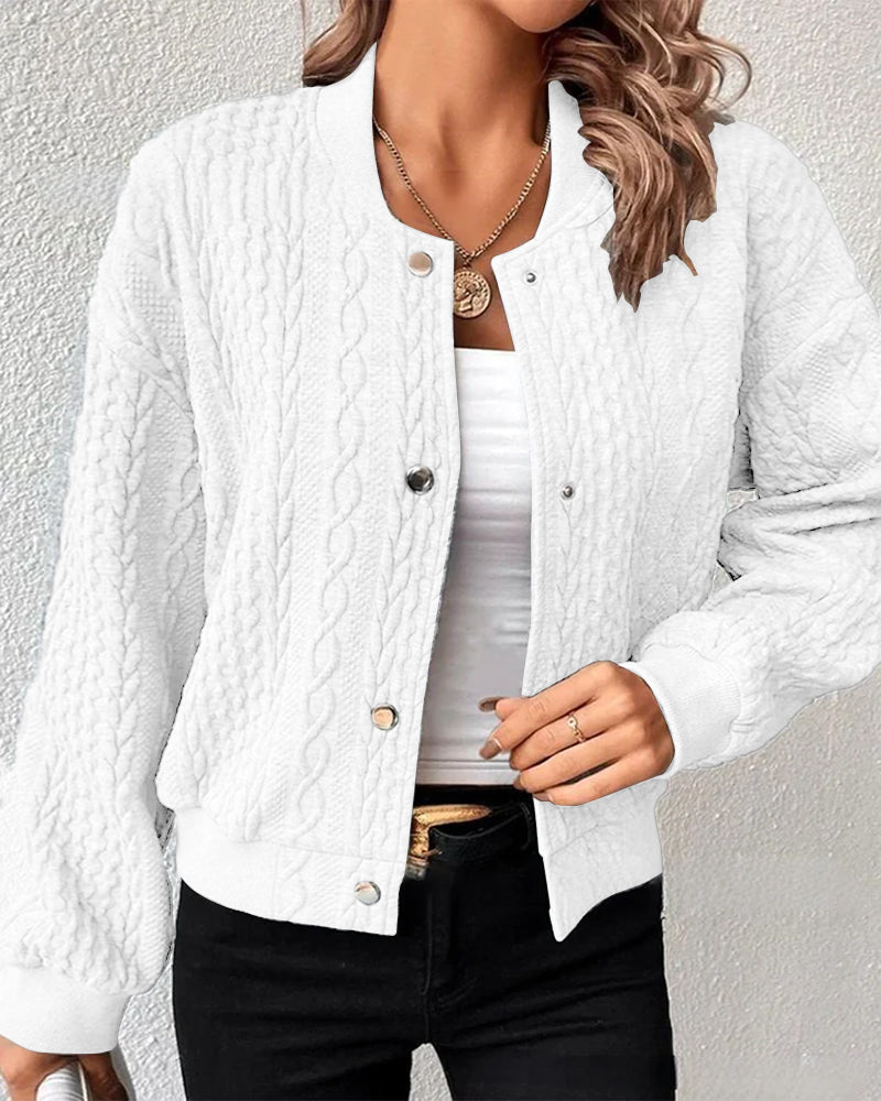 Women's Cardigan – Stylish Button Placket Knit Sweater