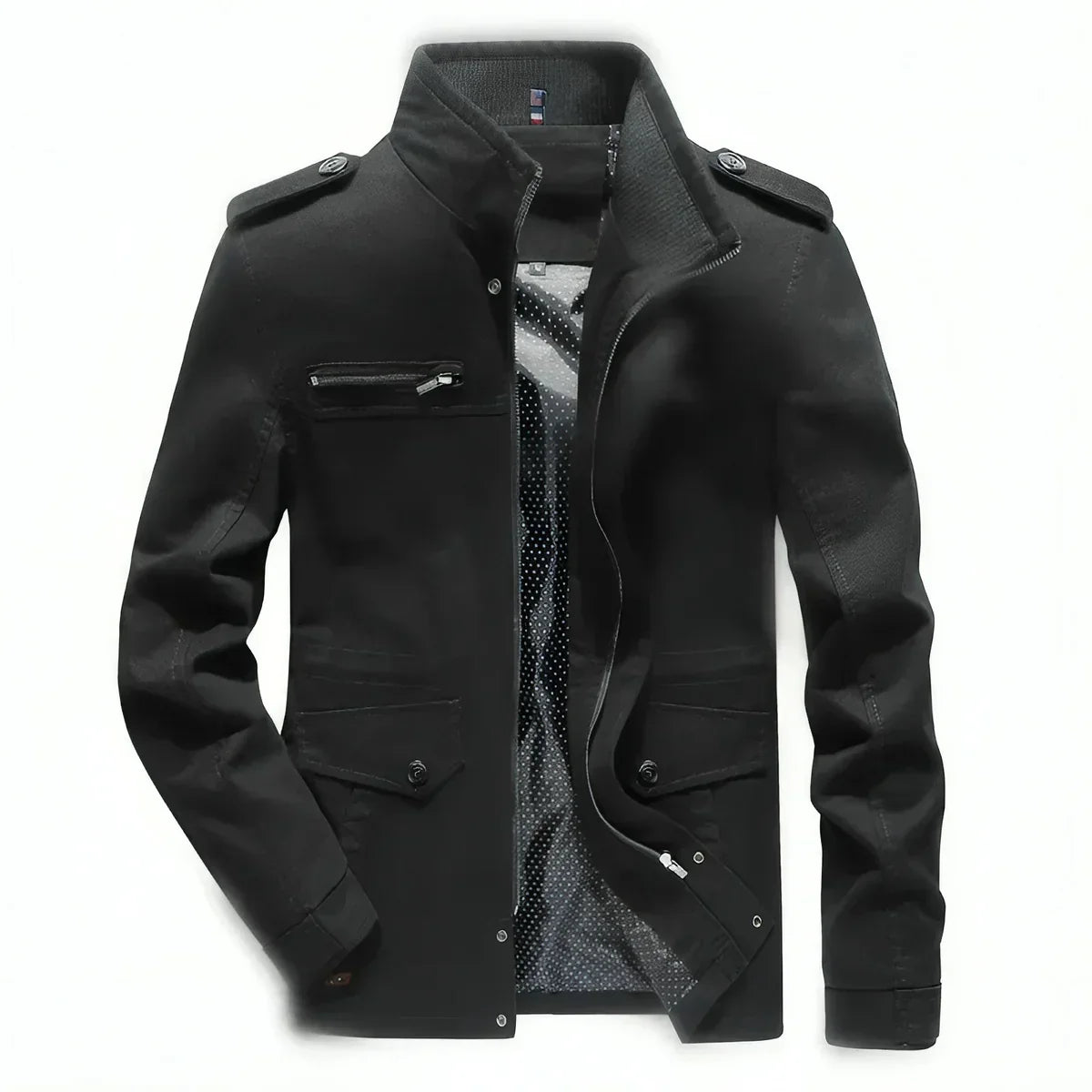 Men's Military Jacket – Stylish Stand-Up Collar Outerwear