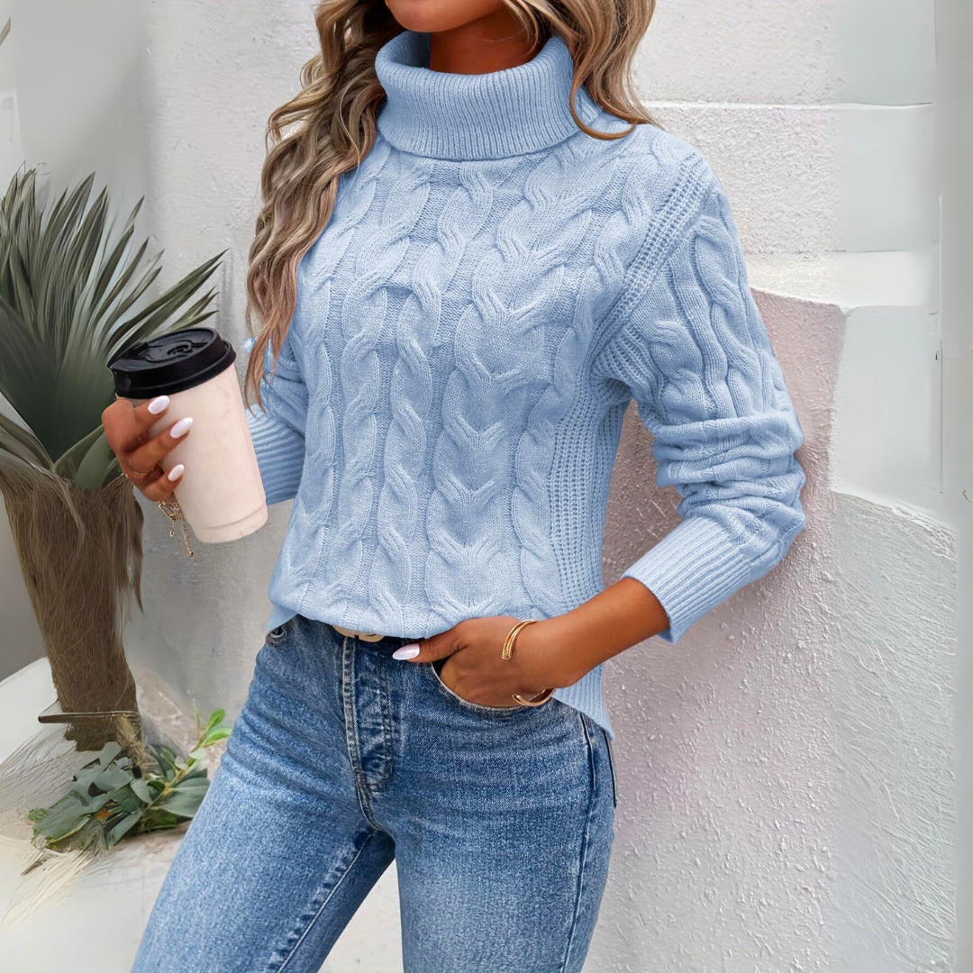 Knitted Turtleneck Sweater Women – Warm Cozy Pullover for Winter Fashion