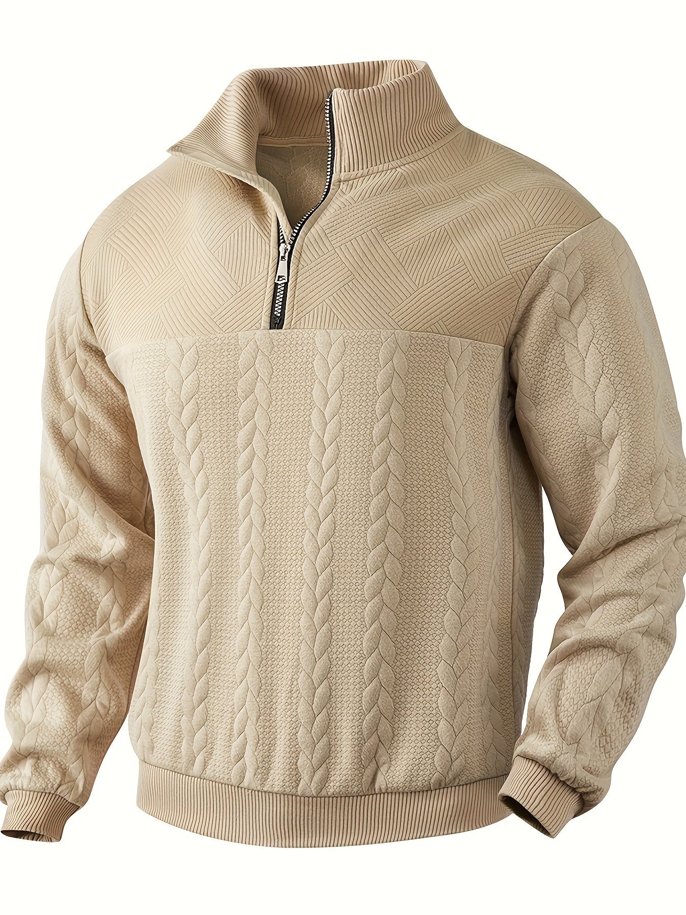 Men's Vintage Sweater – Zippered Knit Pullover for Casual Style