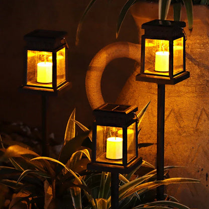 Solar Lantern Outdoor - Weatherproof Flickering Light for Garden & Patio