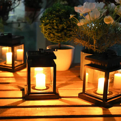 Solar Lantern Outdoor - Weatherproof Flickering Light for Garden & Patio