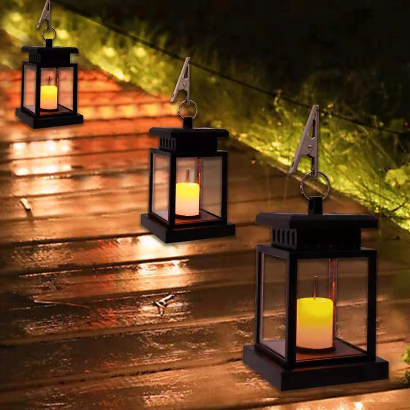 Solar Lantern Outdoor - Weatherproof Flickering Light for Garden & Patio