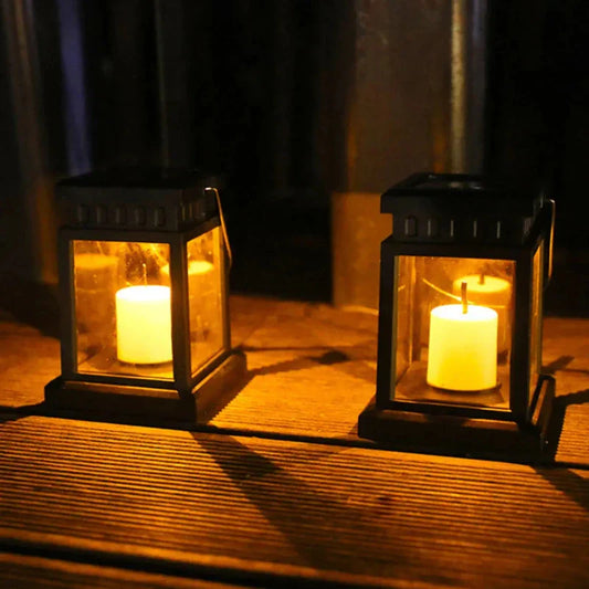Solar Lantern Outdoor - Weatherproof Flickering Light for Garden & Patio