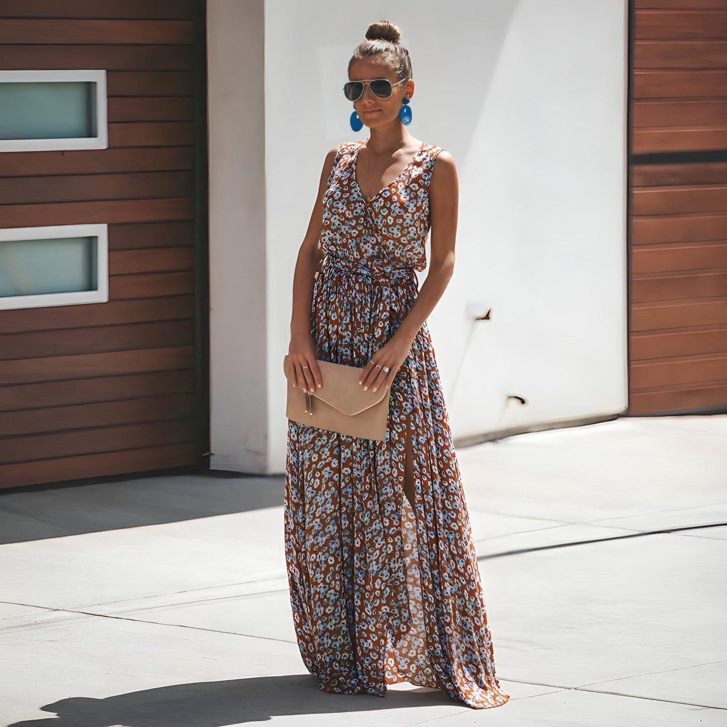 Bohemian Long Dress – Chic Floral Maxi Dress for Women