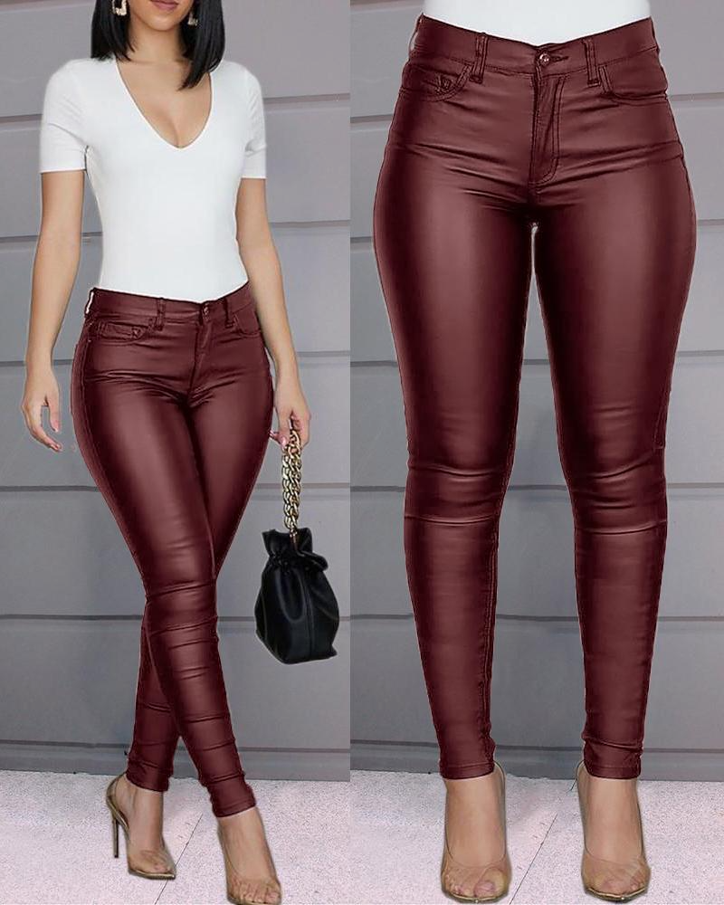 Leather Stretch Pants for Women – Slim Fit, Comfortable & Stylish