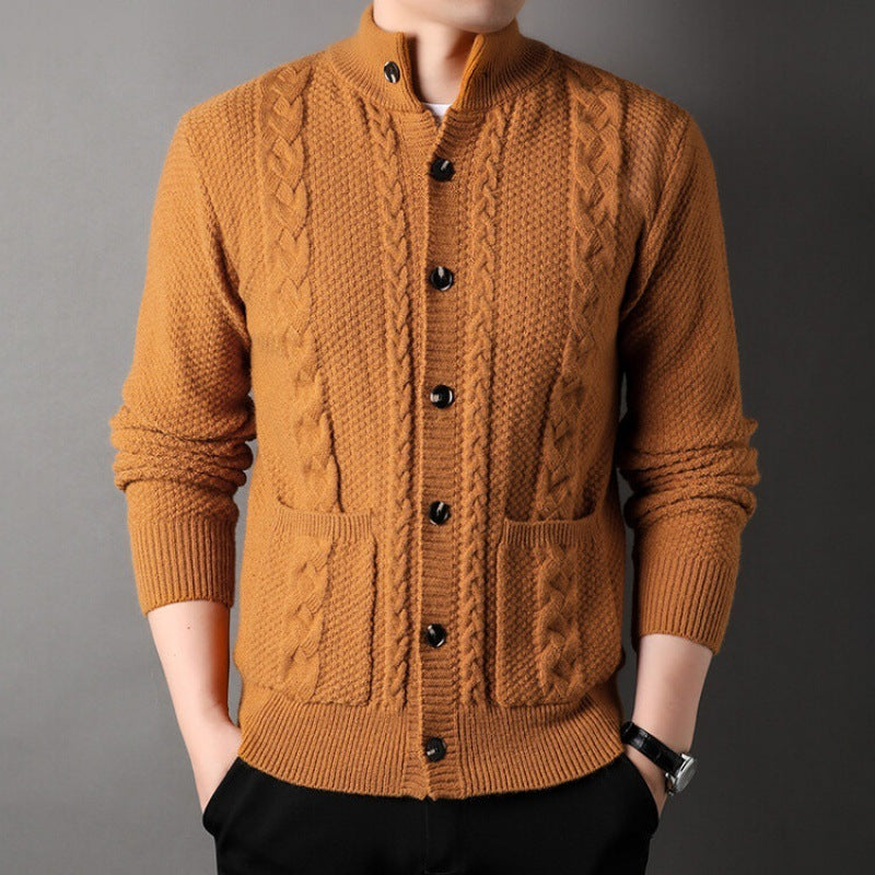 Casual Cardigan with Buttons – Stylish Diamond Knit Sweater for Women