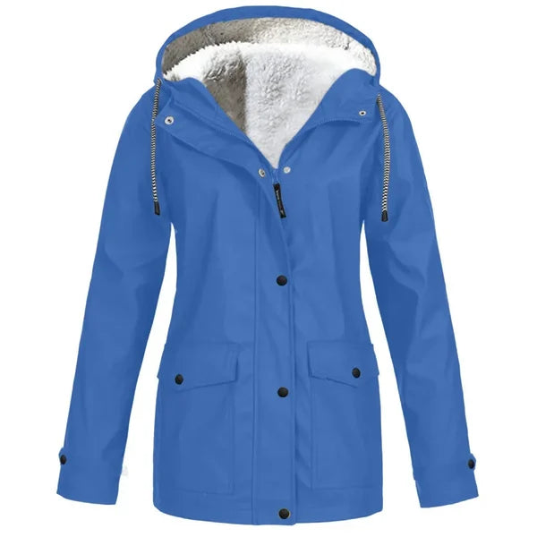 Warm Fleece Raincoat Women – Stylish Waterproof Jacket for Cold Weather