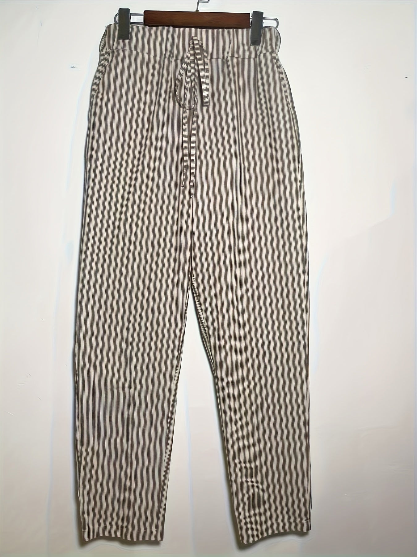 Summer Pants Women – Striped Lightweight Casual Trousers