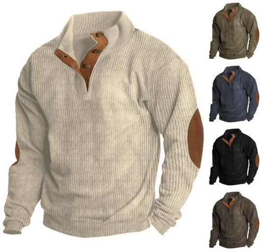 Casual Sweater Men – Stand-Up Collar Knit Pullover for Everyday Wear