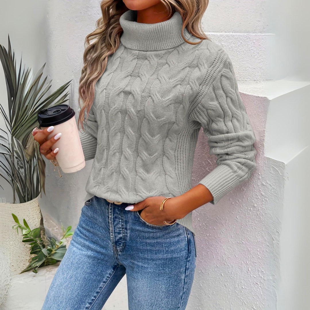 Knitted Turtleneck Sweater Women – Warm Cozy Pullover for Winter Fashion