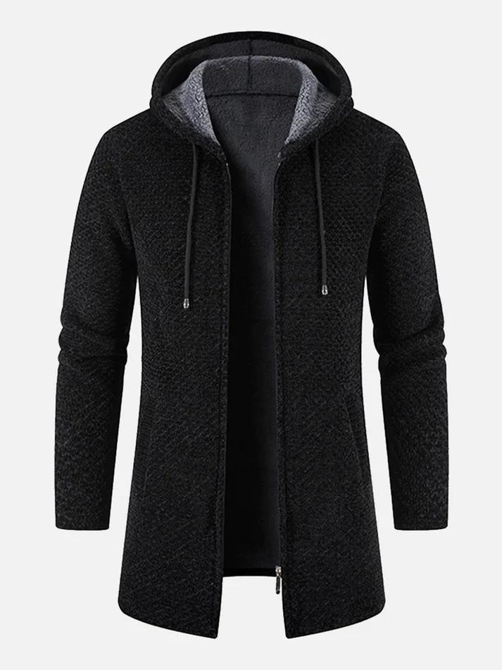 Long Jacket with Fleece Lining – Warm Winter Coat for Men