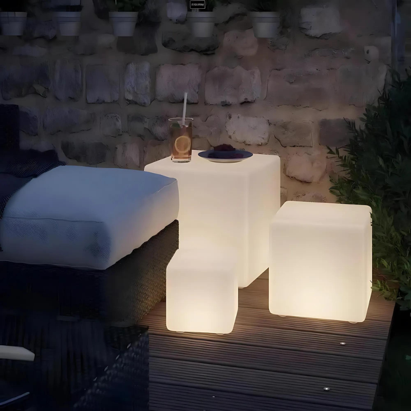 Cubic LED Garden Light – Remote Control Outdoor Lighting for Elegant Decor
