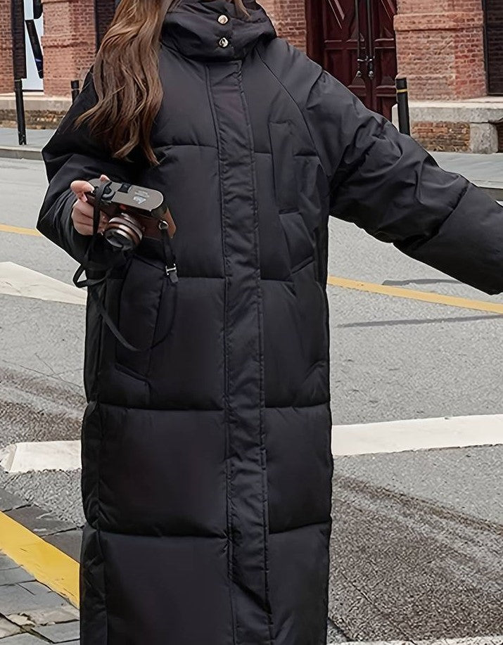 Long Puffer Jacket Women – Warm Stylish Winter Coat with Hood