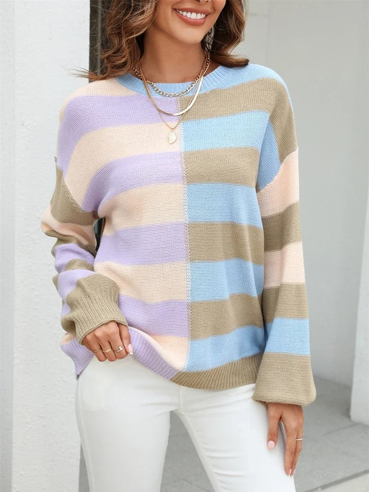 Colorful Spring Sweater Women – Lightweight Knit Pullover for Casual Wear