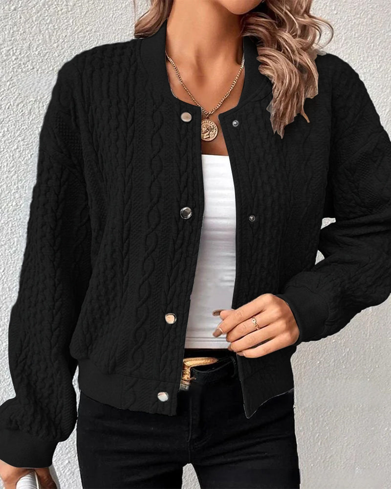 Women's Cardigan – Stylish Button Placket Knit Sweater