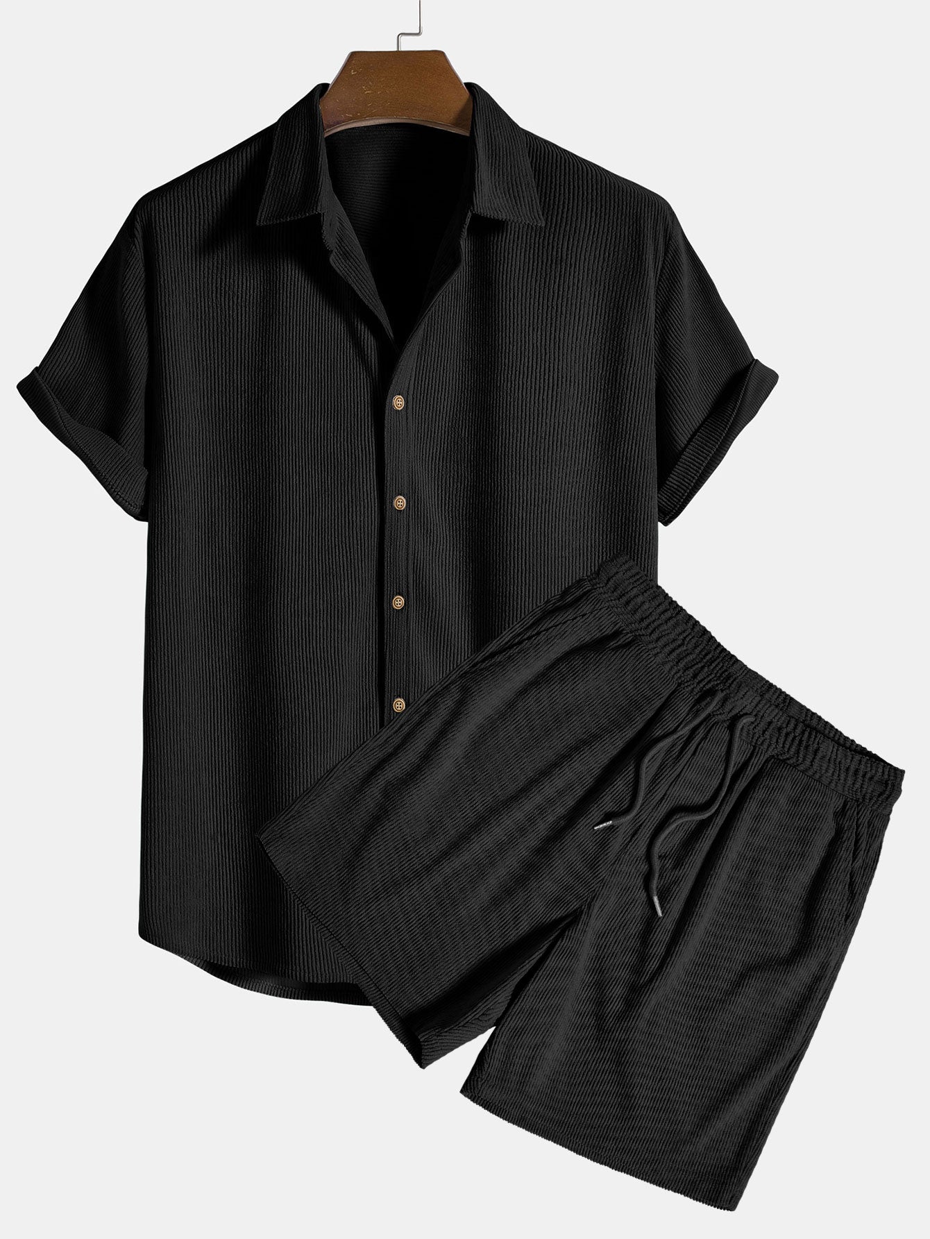 Men's Corduroy Short Set – Stylish Casual Outfit for Summer