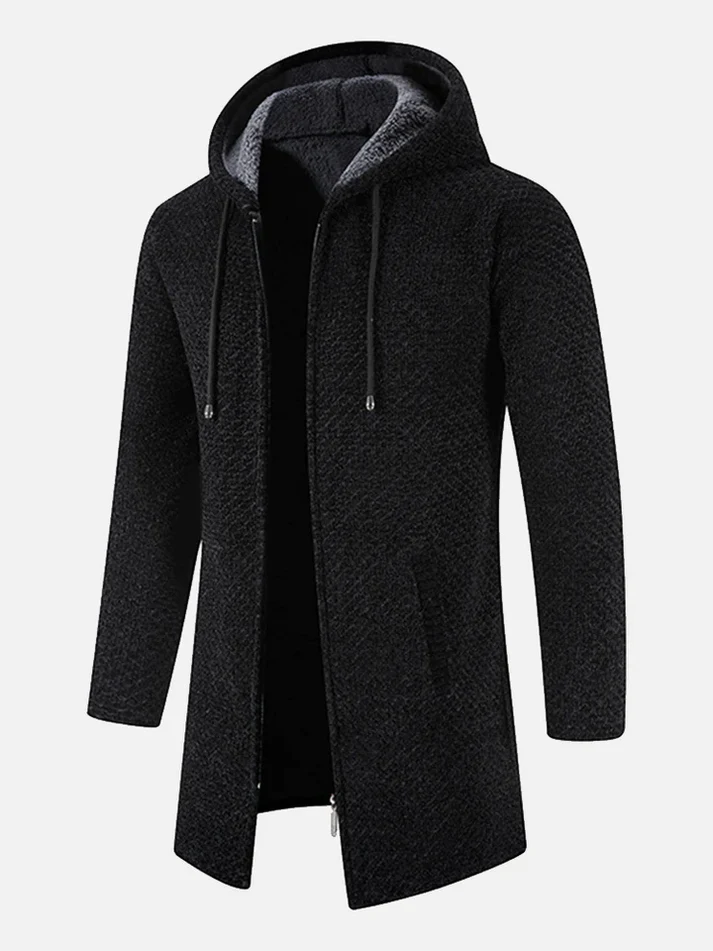 Long Jacket with Fleece Lining – Warm Winter Coat for Men