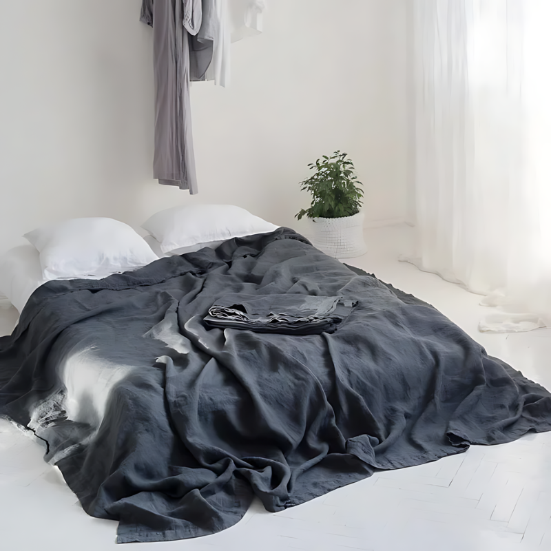 Linen Bed Sheets Set – Cozy Classic Style Bedding for Home Comfort