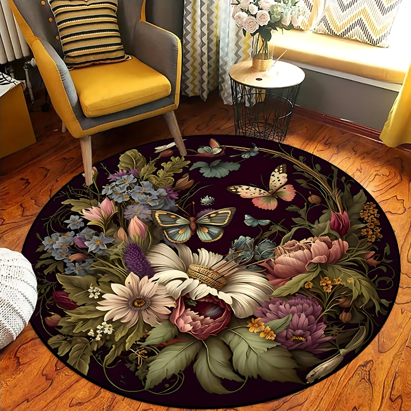Round Area Rug for Home Office – Modern Soft Stylish Design Carpet