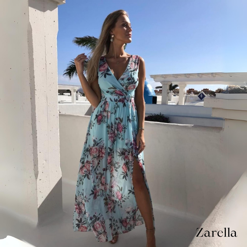 Summer Maxi Dress Women – Elegant Printed Long Dress for Casual Wear