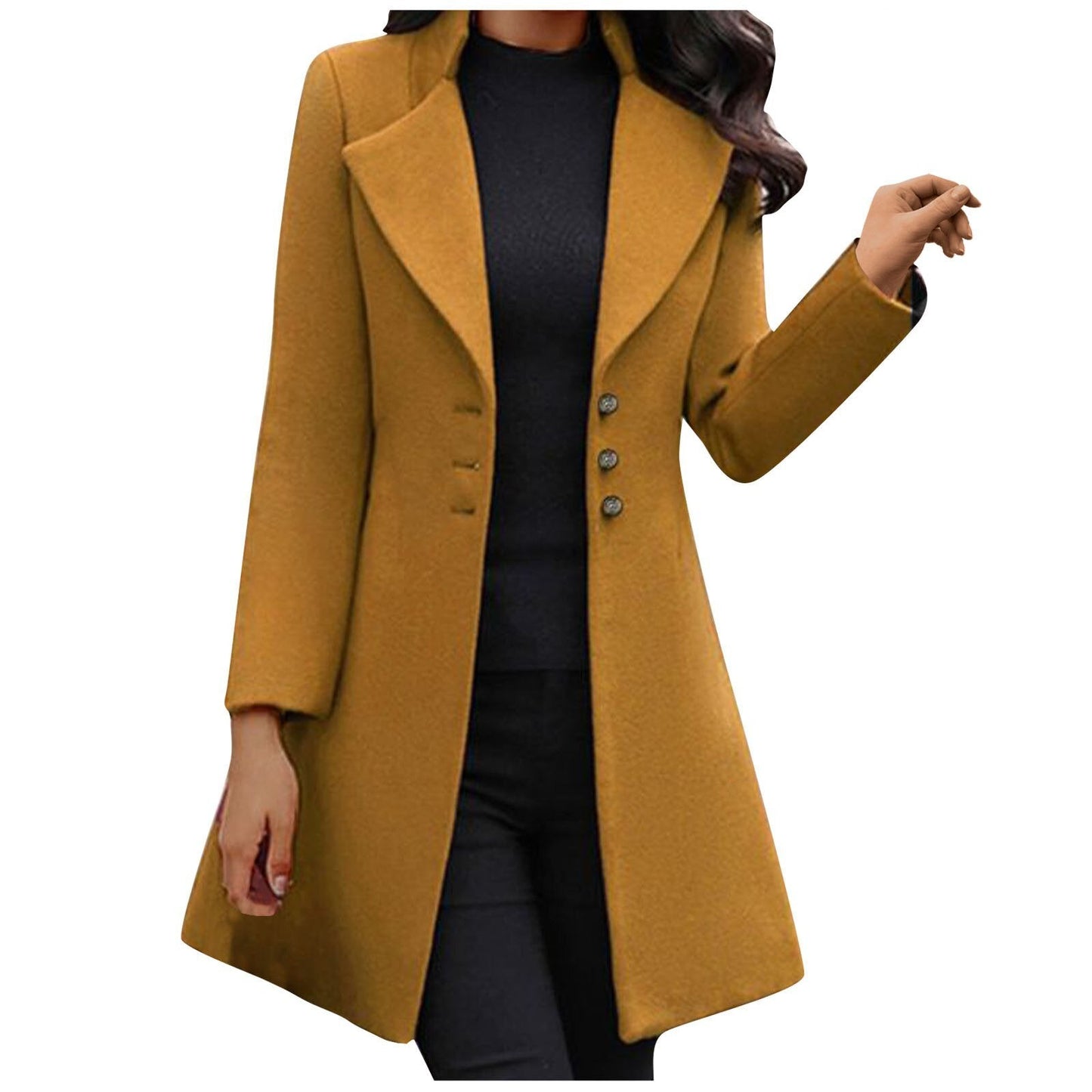 Wool Coat for Women – Italian Long-Sleeve Stylish Outerwear