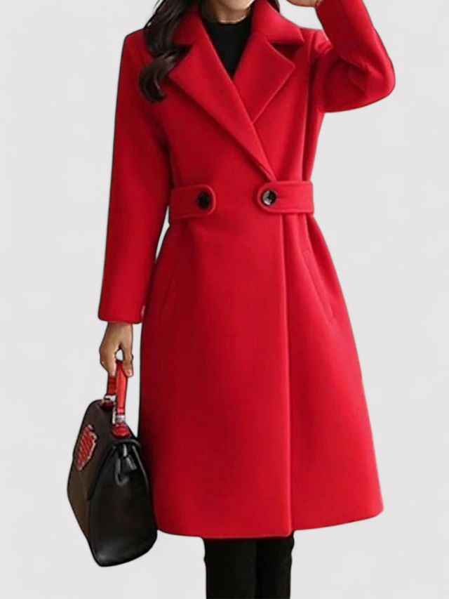 Wool Winter Coat Women – Stylish Warm Outerwear with Narrow Belt