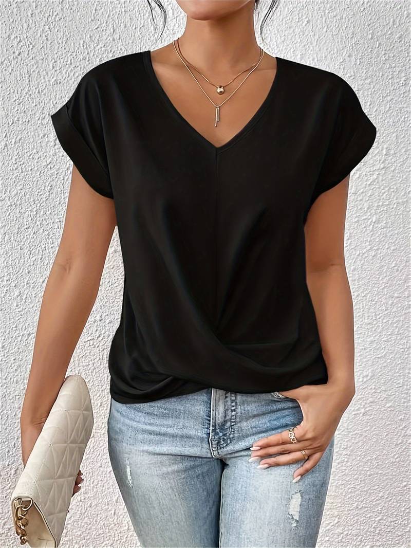 Casual Women's T-Shirt – Short Sleeve Cotton Top for Everyday Wear