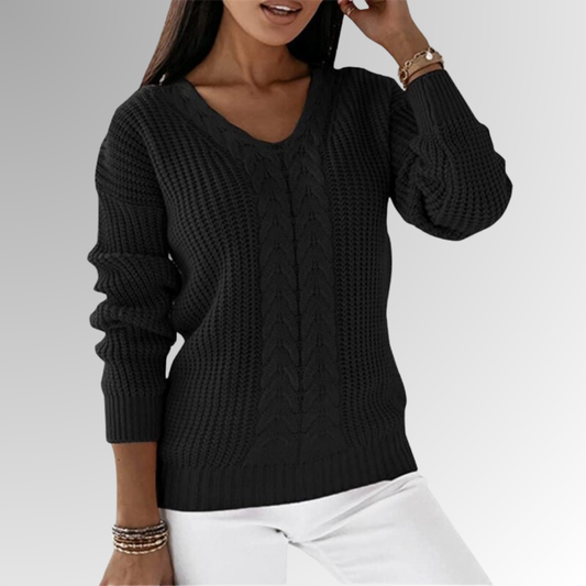 Soft Knit Sweater Women – Cable Knit Design Cozy Pullover