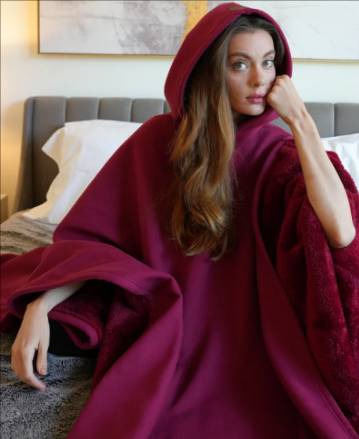 Cozy Hoodie Blanket – Soft Fleece Wearable Throw for Comfort