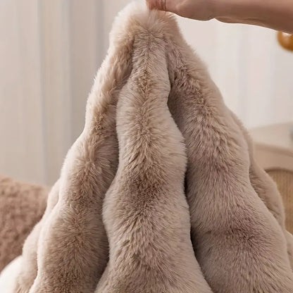Faux Fur Round Rug – Soft Cozy Area Rug for Home Office Decor
