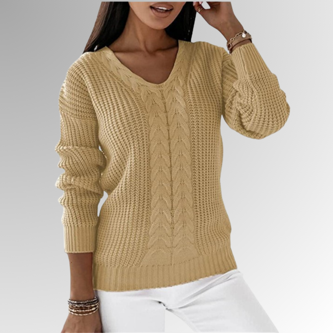 Soft Knit Sweater Women – Cable Knit Design Cozy Pullover