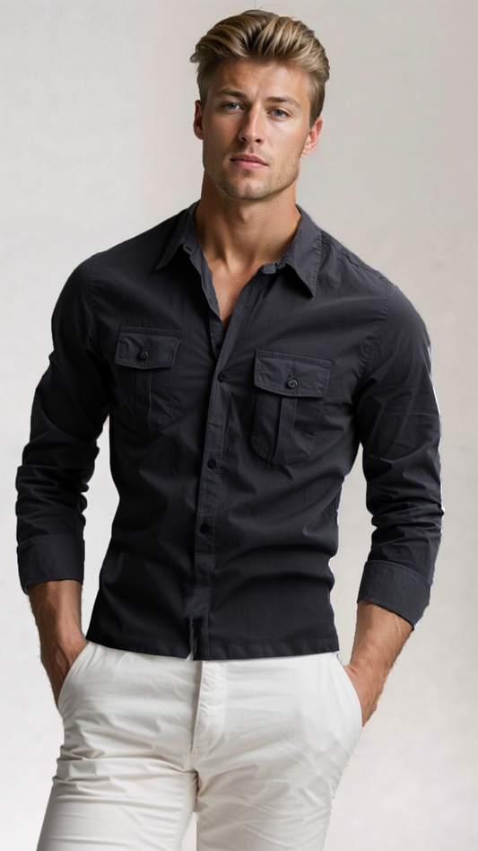 Men's Casual Shirt – Stylish Cotton Button-Up for Everyday Wear