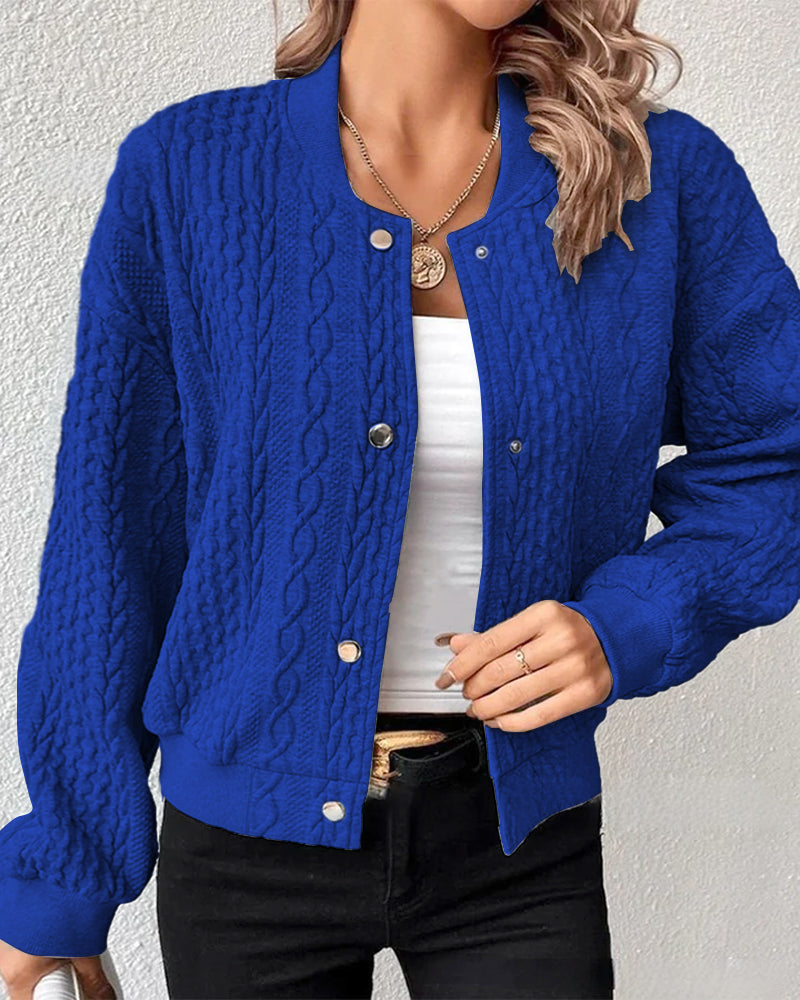 Women's Cardigan – Stylish Button Placket Knit Sweater