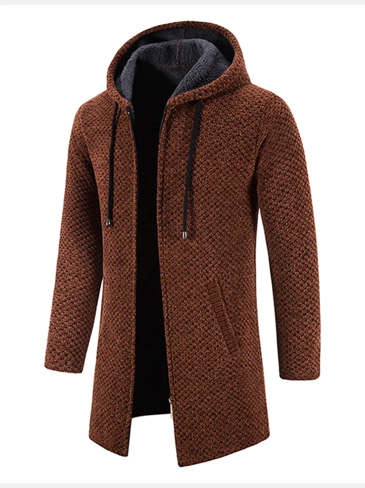 Long Jacket with Fleece Lining – Warm Winter Coat for Men