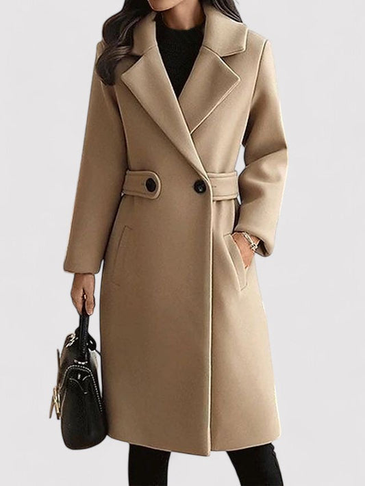 Wool Winter Coat Women – Stylish Warm Outerwear with Narrow Belt