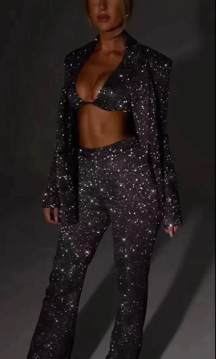 Glitter Party Suit Women – Sparkly Jumpsuit for Evening Wear