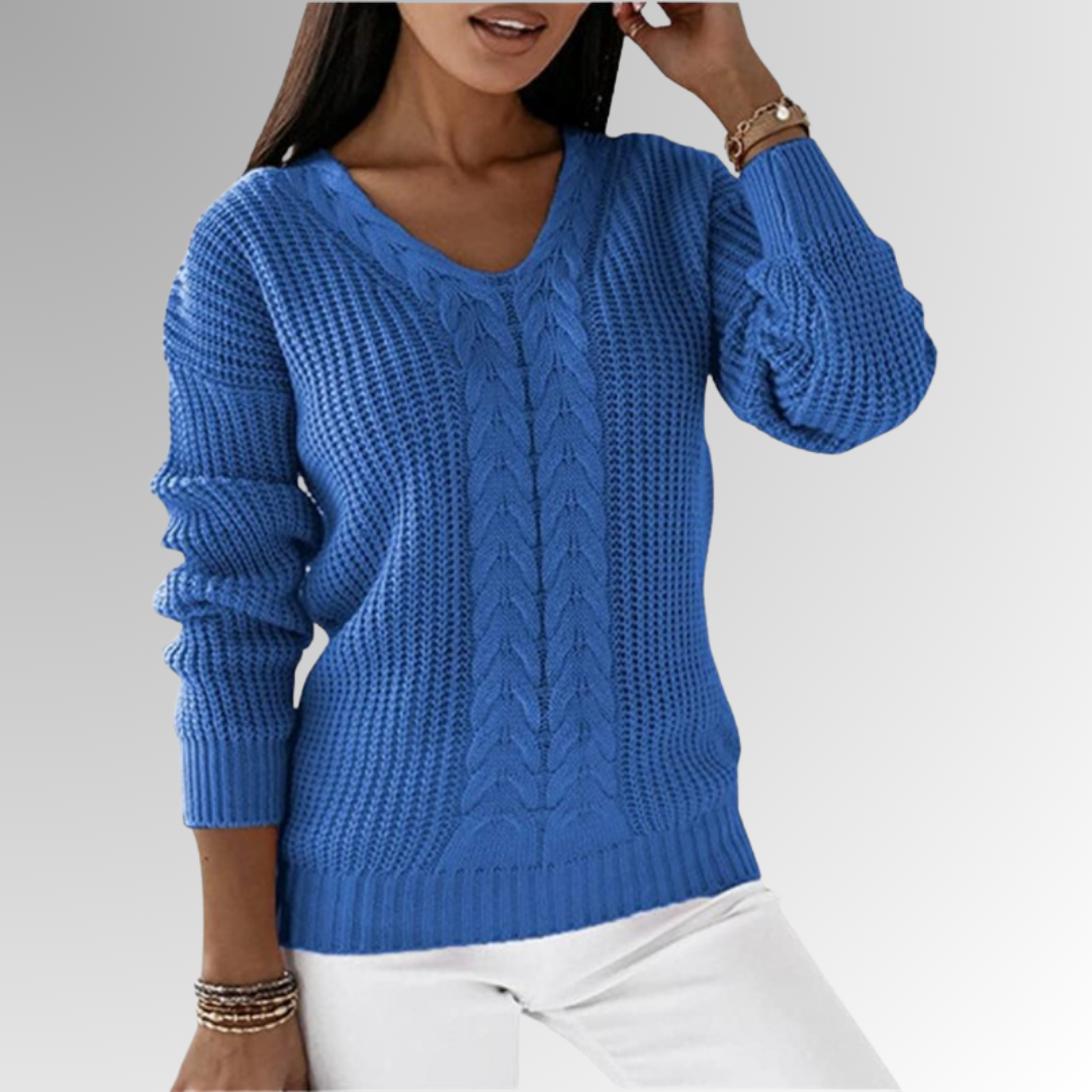 Soft Knit Sweater Women – Cable Knit Design Cozy Pullover