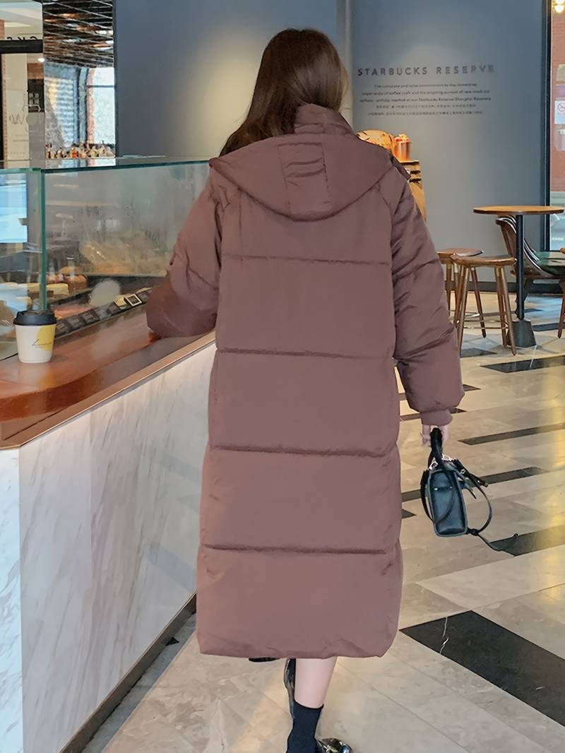 Long Puffer Jacket Women – Warm Stylish Winter Coat with Hood