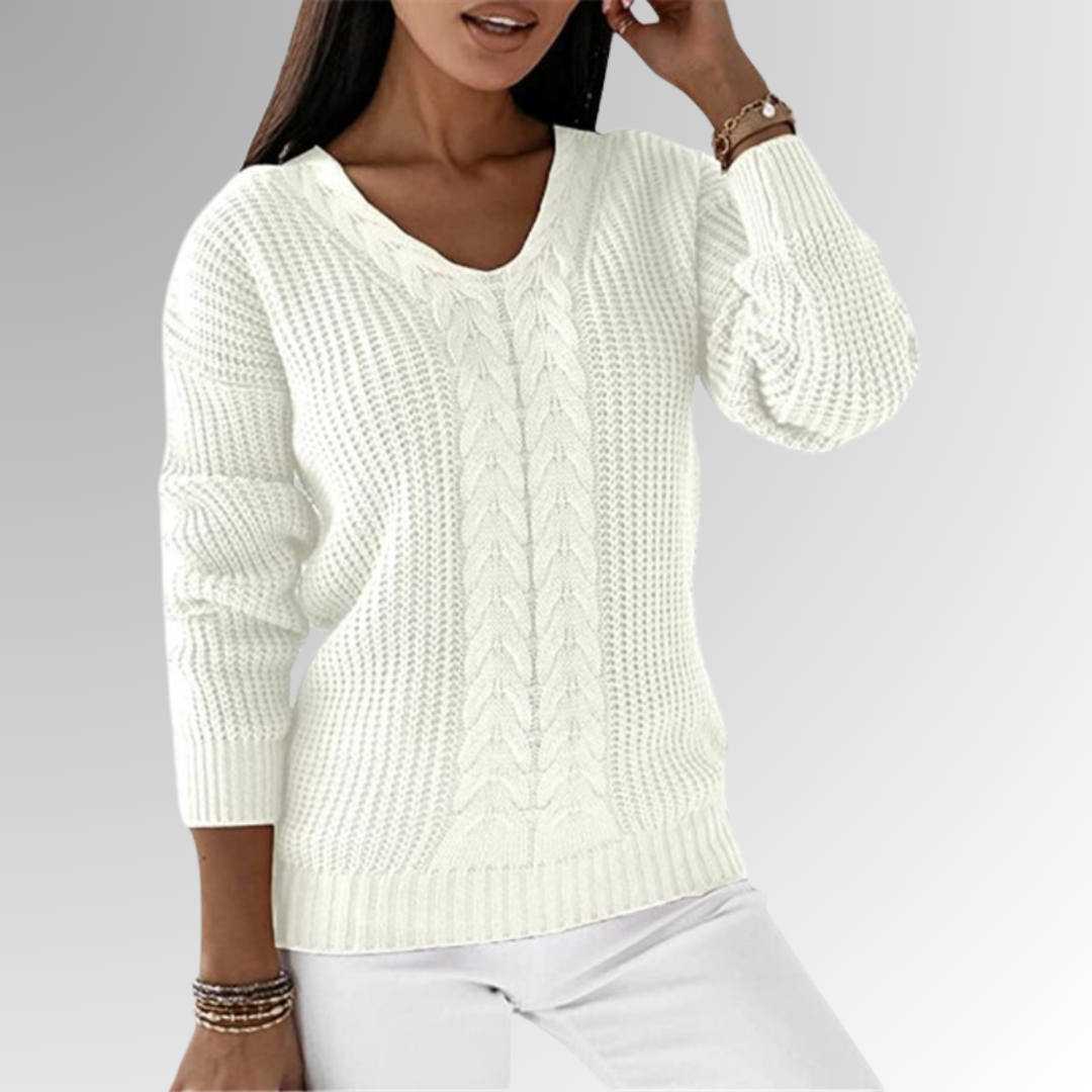 Soft Knit Sweater Women – Cable Knit Design Cozy Pullover