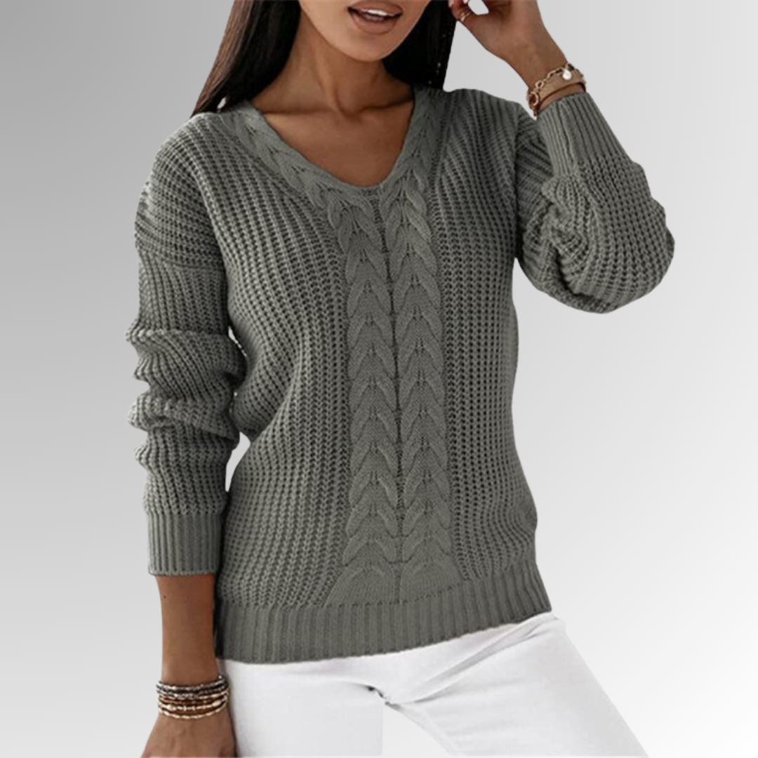 Soft Knit Sweater Women – Cable Knit Design Cozy Pullover