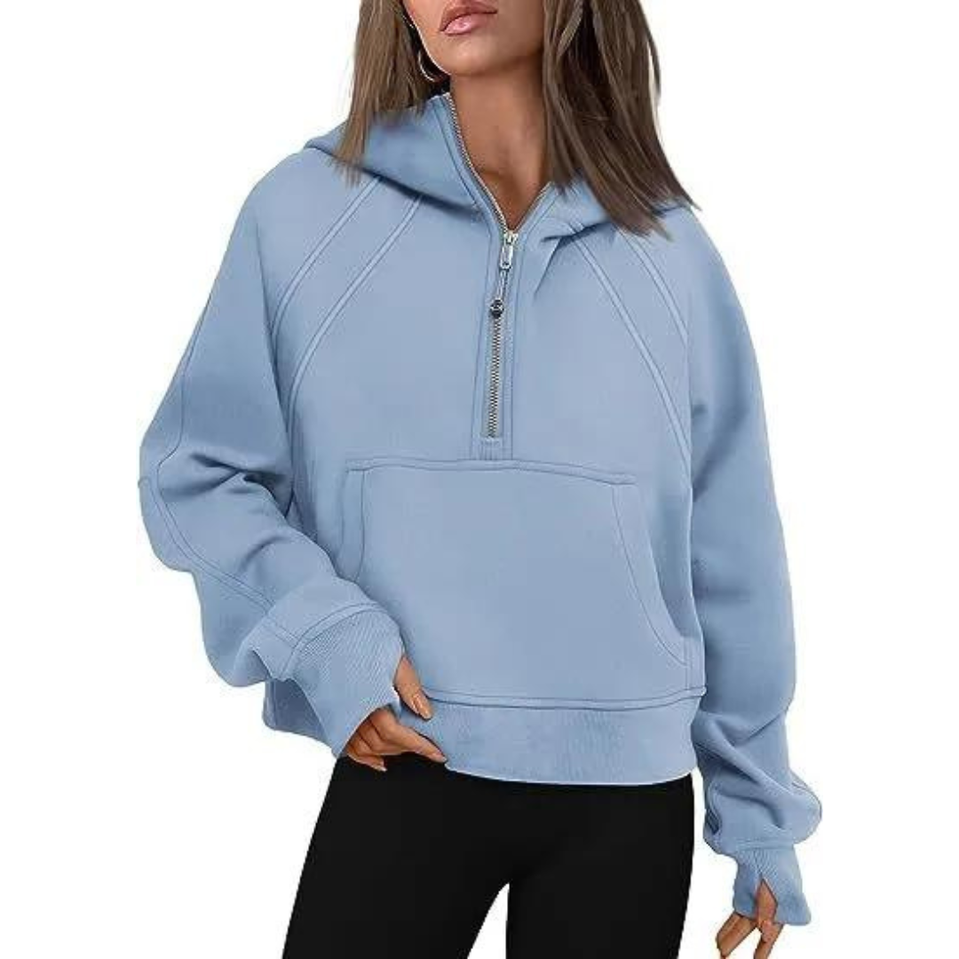 Women's Half-Zip Sweater – Cozy Knit Top for Casual Wear