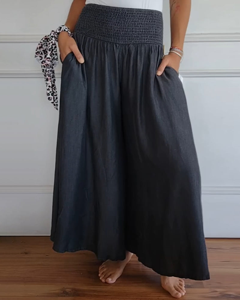 Wide Leg Pants Women – Comfortable Elastic Waist Trousers