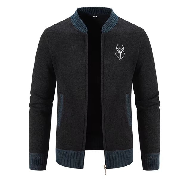 Men's Cardigan Zipper Knit – Stylish Warm Sweater for Casual Wear