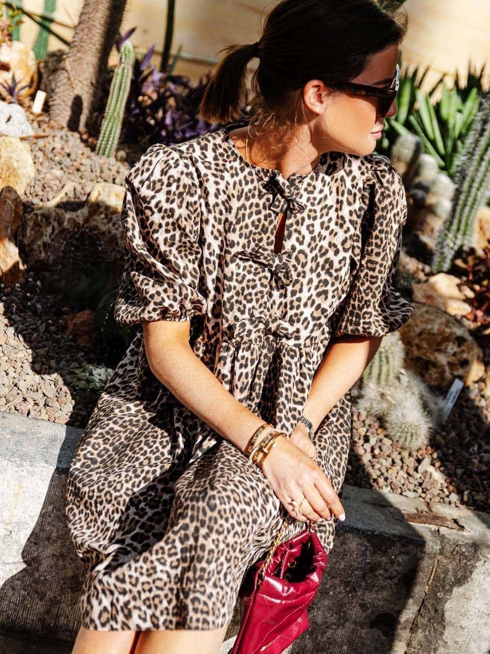 Leopard Print Dress – Women's Elegant Midi Dress for Parties