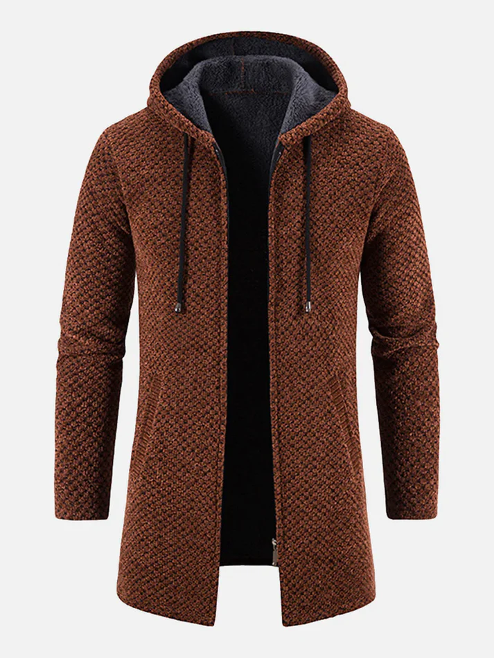 Long Jacket with Fleece Lining – Warm Winter Coat for Men